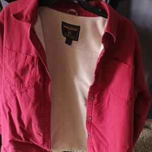 Woolrich Women's Red Sherpa-Lined Coat Jacket